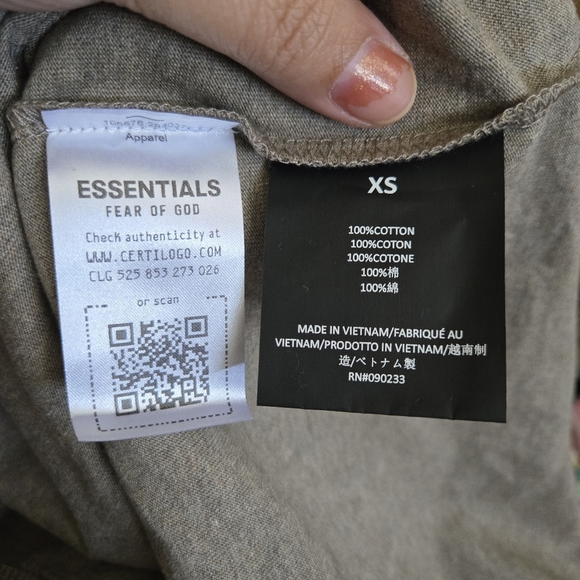 Fear of God ESSENTIALS Core Logo Jersey Long Sleeve T-Shirt XS - Picture 7 of 9
